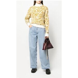 Essentiel Antwerp Concolo Off White Ochre High Neck Mohair‎ Sweater Size Small
